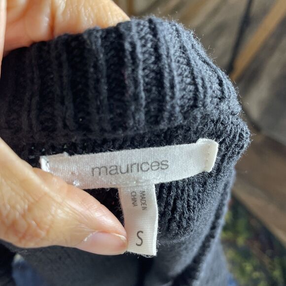 Maurices Women's Sweater Small Knit Black Long Sleeve Top - Picture 7 of 7